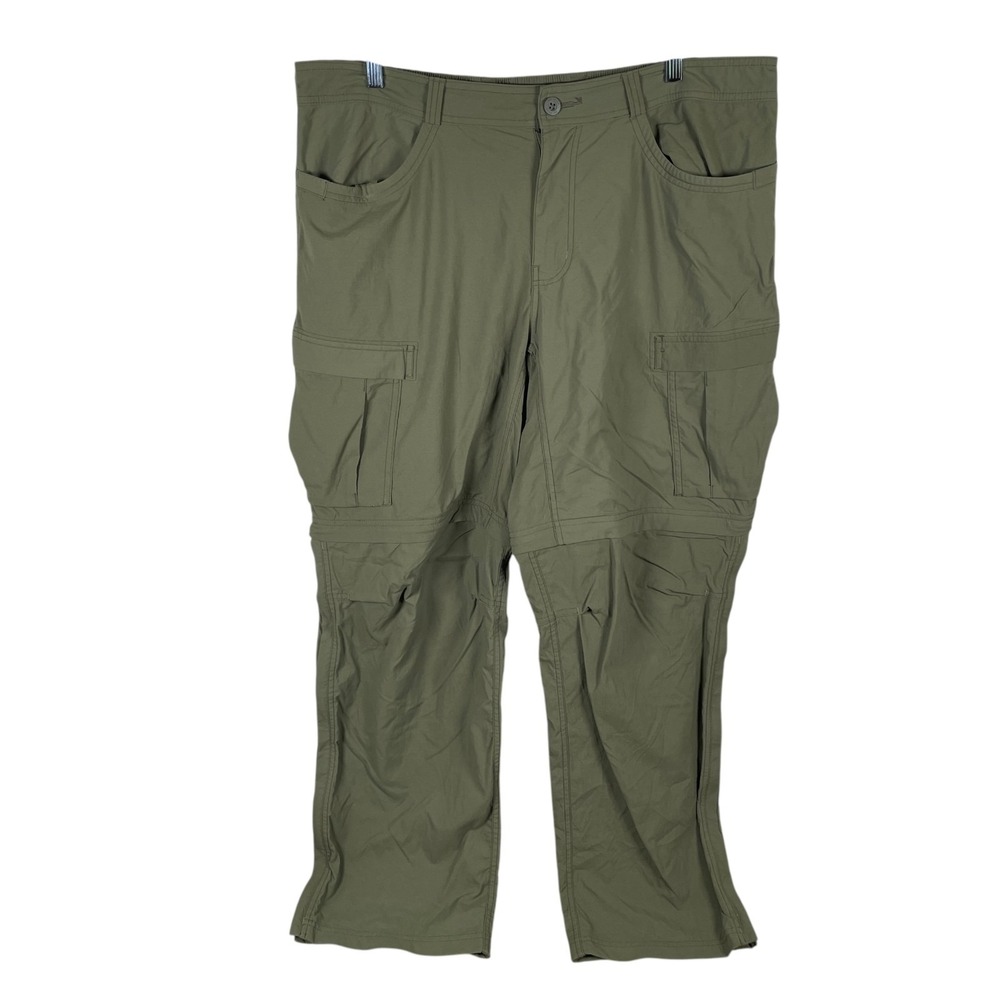 REI Coop Convertible Hiking Cargo Pants Mens 42x31 Green Nylon‎ Zip Off read
